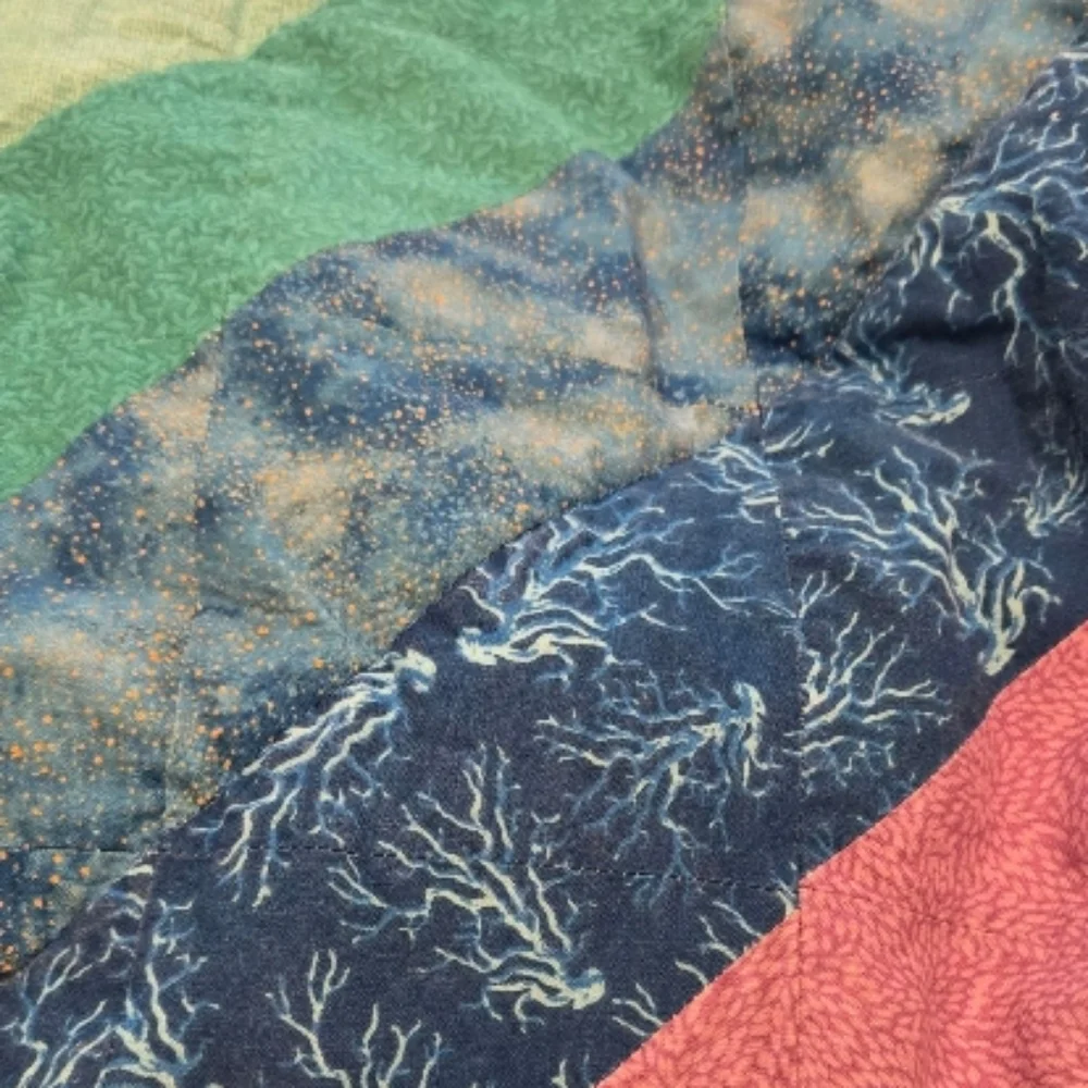 Handmade Vibrant Multicolor Patchwork Quilt ~ 3 x 4
